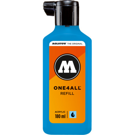 One4All Refill 180ml schockblau Nachfülltinte für Marker von Molotow