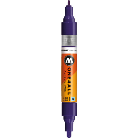 One4All Acrylic Twin 1.5 mm/4 mm violett dunkel Strichstärke 1.5 mm/4 mm Acrylmarker von Molotow