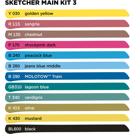 Sketcher Main Kit 3 Fineliner & Brush pens von Molotow