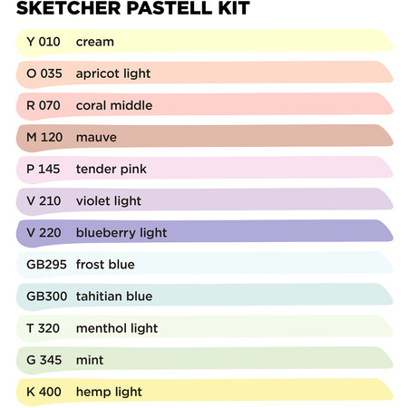 Sketcher Pastell Kit Fineliner & Brush pens von Molotow